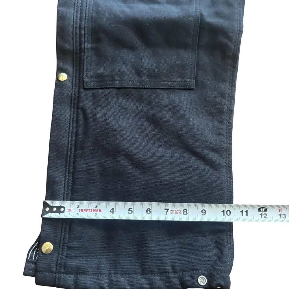 Carhartt Bib Overalls Mens 36x30 Black R38 Duck Insulated Quilt Lined Workwear